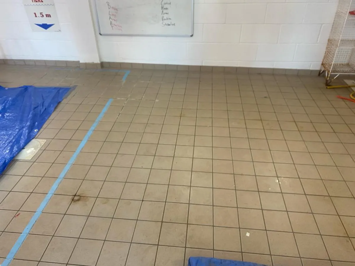 School pool surround before excavation in ADI’s published swimming-pool investigation